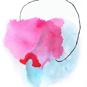 Paper Anniversary Gift. Pink and Blue Abstract Art. - Etsy