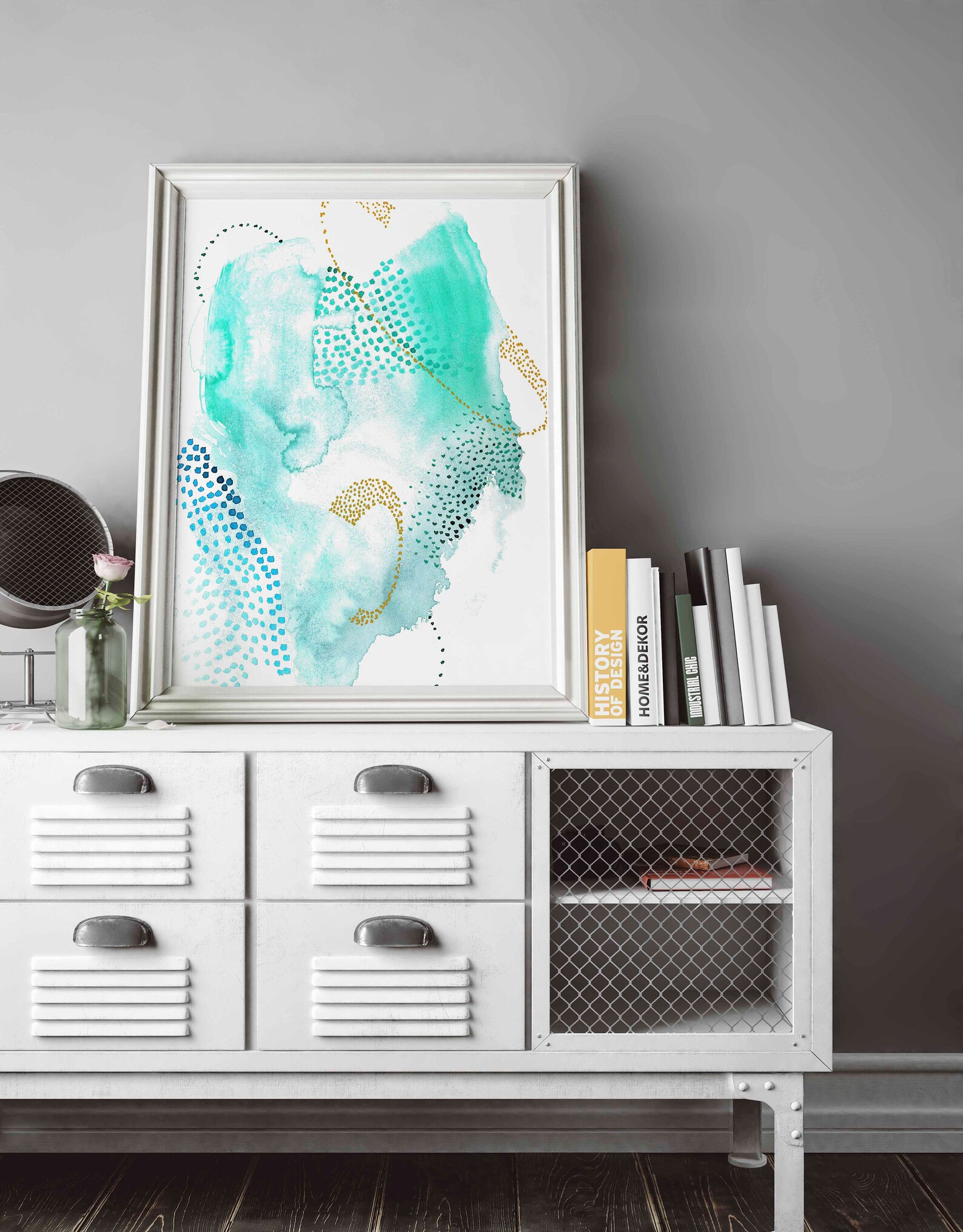 Large Green Abstract Wall Art Modern Green Home Decor | Etsy