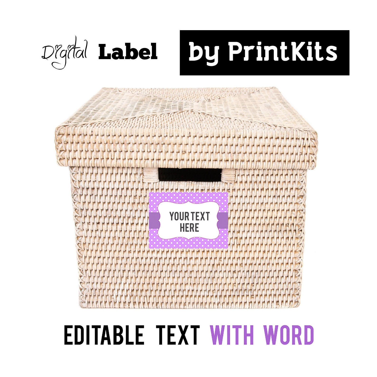 Editable Storage Labels for Bins, Container, Pantry Drawer Labels ...