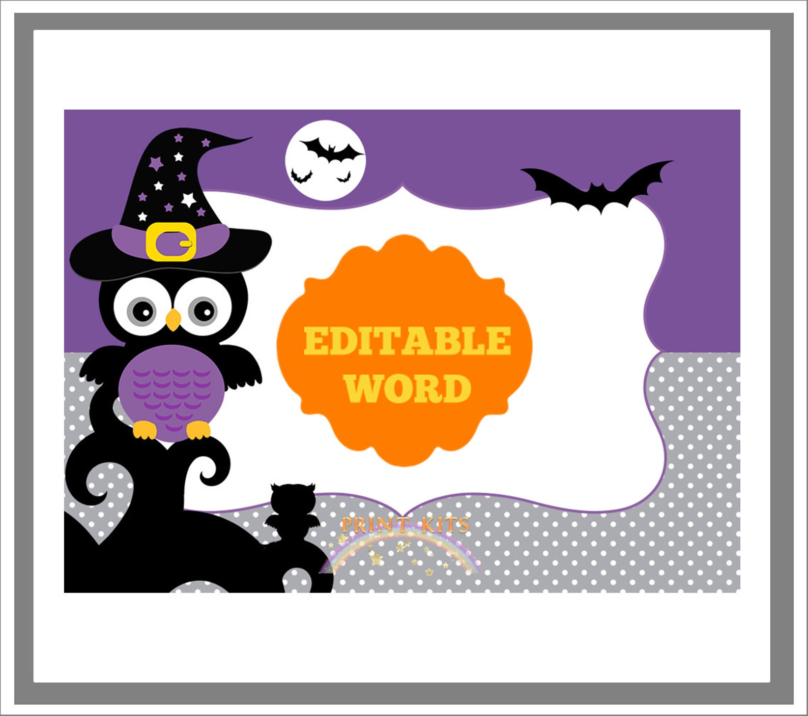 Halloween Eule bedruckbare Etiketten Aufkleber Buffet Etsy