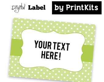 Lime Green Editable Candy Buffet Labels Printable Candy Tags Storage labels for bins, boxes, containers. PK_DL415