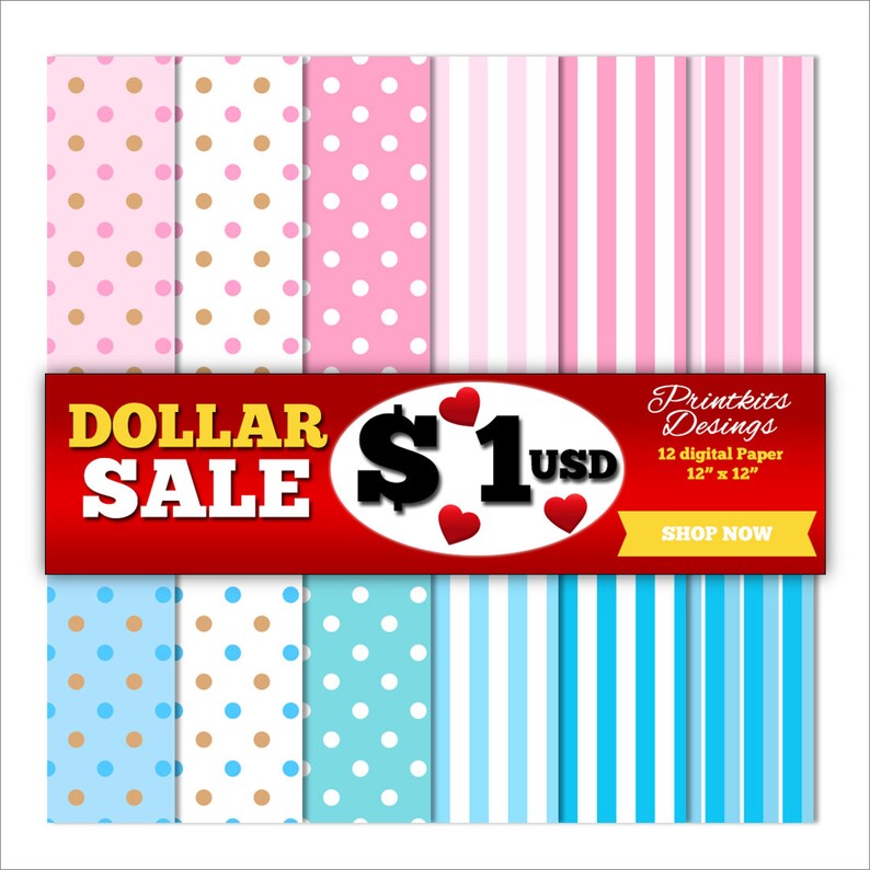 Oferta Especial Papel Digital Bebe A Lunares Y Rayas Fondos Etsy