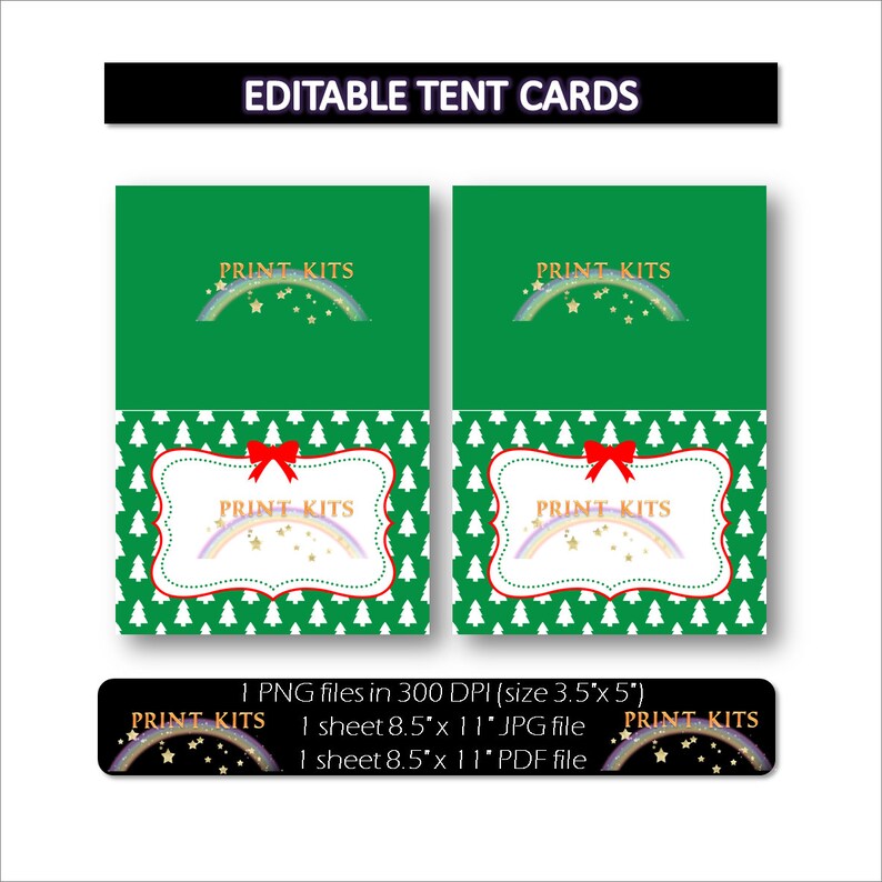 Christmas Printable Food Tent Cards. Buffet Cards. Name Tent Cards ...