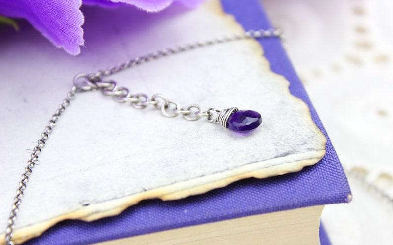 Gemstone Cluster Necklace Amethyst Necklace Peridot Necklace Gemstone Briolette Necklace Sterling Silver