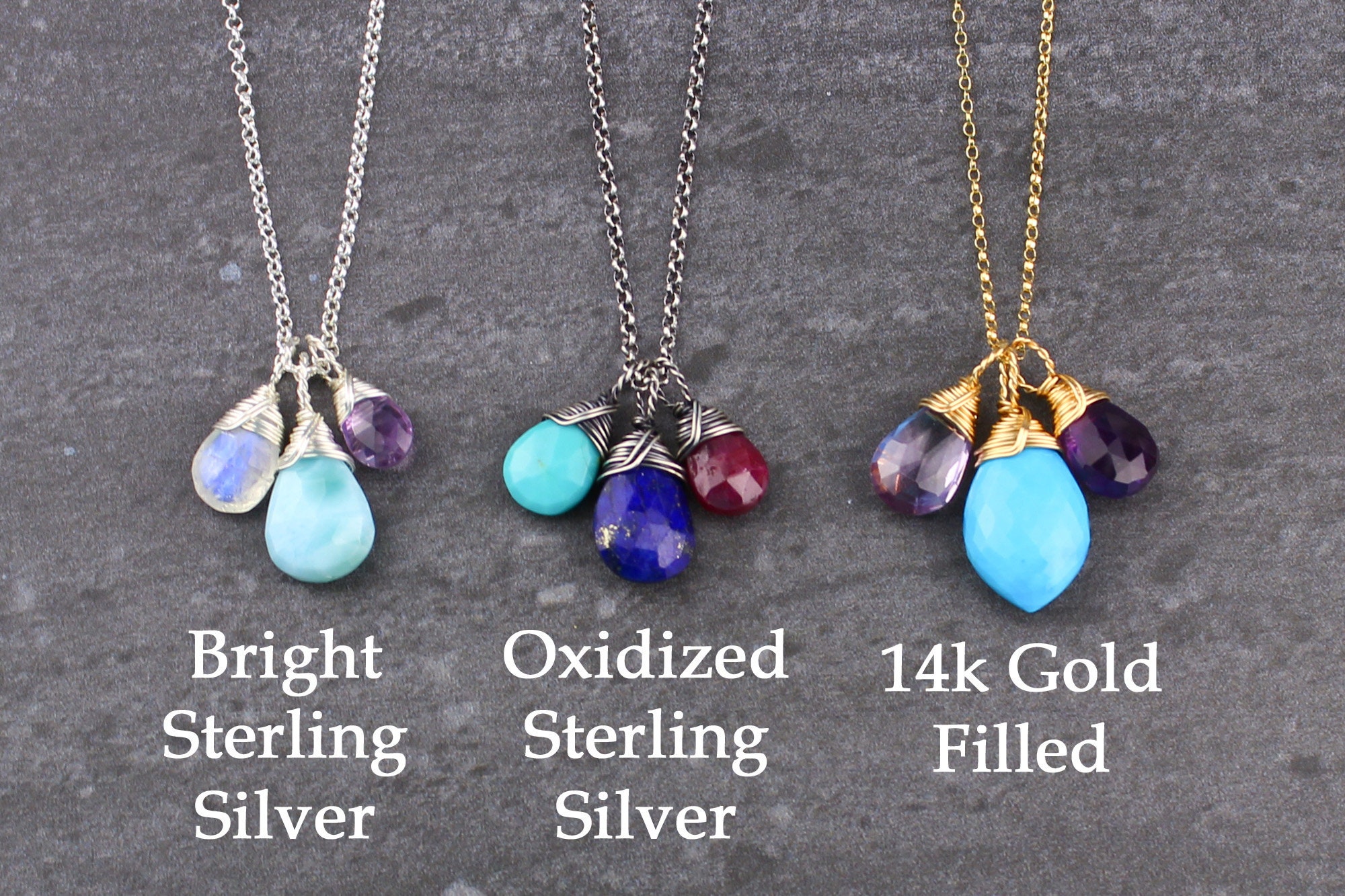 Larimar Necklace Larimar Silver Necklace Larimar Gold Etsy