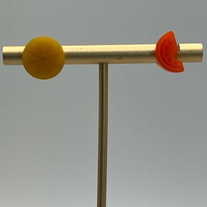Dainty Orange and Yellow fruit resin post earrings