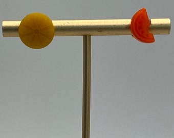 Dainty Orange and Yellow fruit resin post earrings
