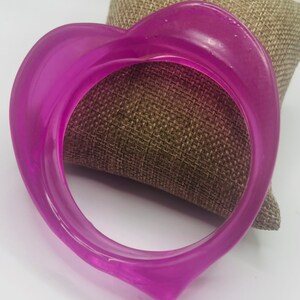Translucent Purple Heart Resin Bracelet | Purple Heart Statement Bracelet | Vintage Heart Resin Bangle | Heart Bracelet | Purple Bracelet |
