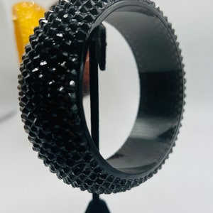 Black Resin Bracelet | Black Bangle | Vintage Resin Black Bangle | Black Bracelet | Black Jewelry | Halloween Costume | Halloween Jewelry