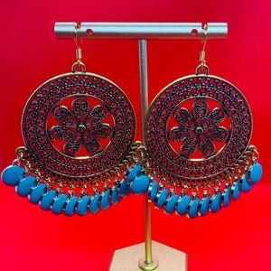 Orecchini colorati turchesi marocchini ispirati Chandelier