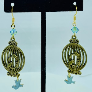 Whimsical Birdcage Chandelier earrings