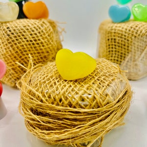Bright Yellow Handmade Resin Perfect Heart Statement Ring