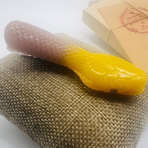 Snake Barrette | Snake Hair barrette | Yellow and Brown Ombre Resin Snake Accessory | Snake Charm | Snake Jewelry | Vintage Snake Jewlery |
