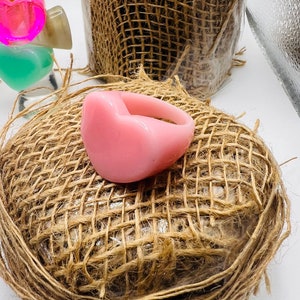 Baby Pink Handmade Resin Perfect Heart Statement Ring