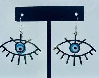 PLUS DE COULEURS! My Eyes are Wide Open Evil Eye Chandelier Boucles d’oreilles