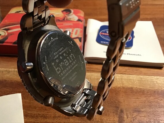 Fossil “The Brain” chronograph watch, with box an… - image 3