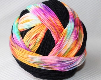 Neon Lights of the hand dyed self striping sock yarn