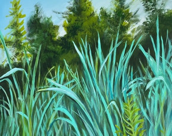 Bullrushes - Giclée print of original acrylic painting