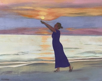 She Holds The Sun - Giclée print of original acrylic painting