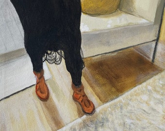 BRONZE SHOES - 8"x8" acrylic on canvas