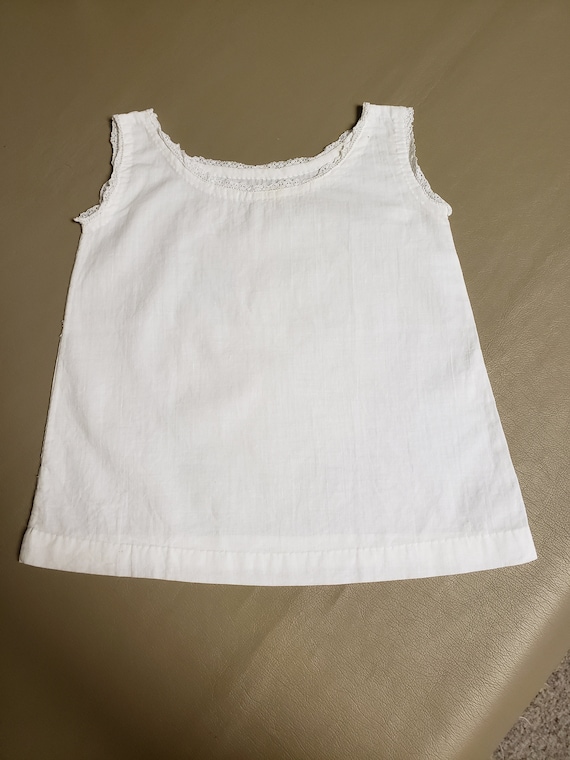 Vintage French Baby's Hand Sewn Cotton Slip or Dr… - image 2