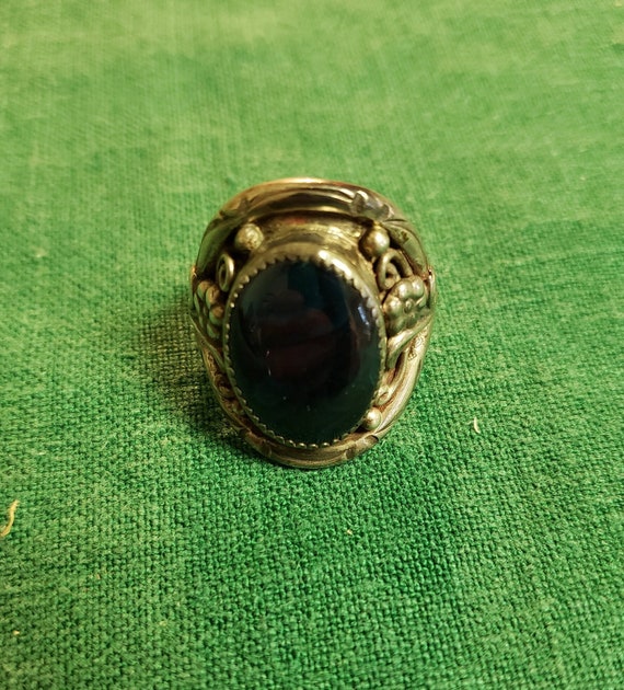 Vintage Signed Sterling Silver Statement Ring wit… - image 1