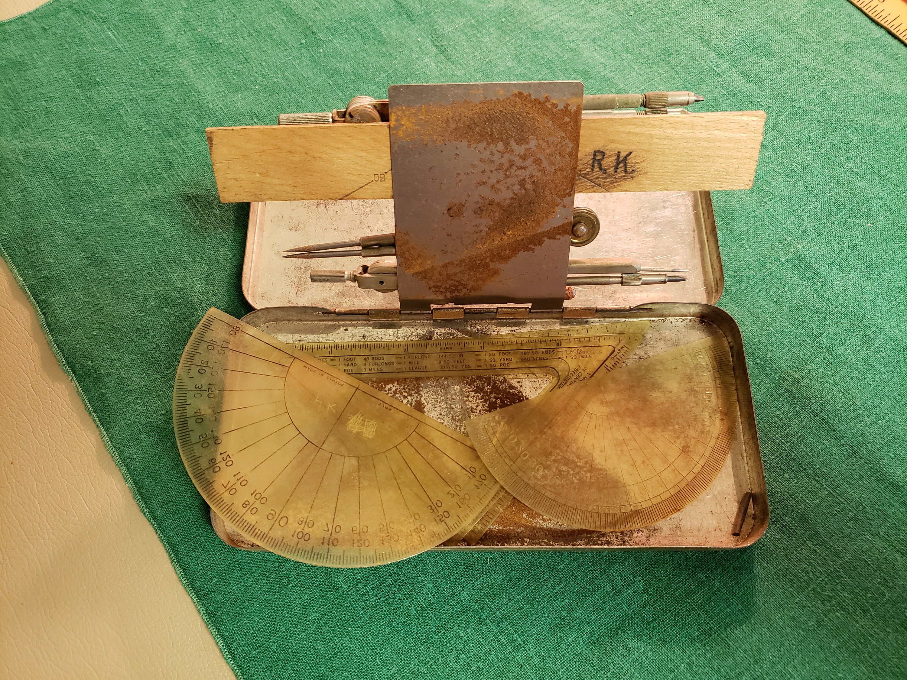 Forgotten Math Instruments Antique English Record Set of Math Instruments-complete! in Old ...