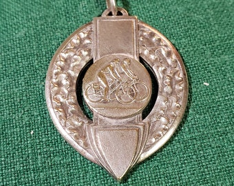 Vintage French Silver Bicycle Medal or Pendant