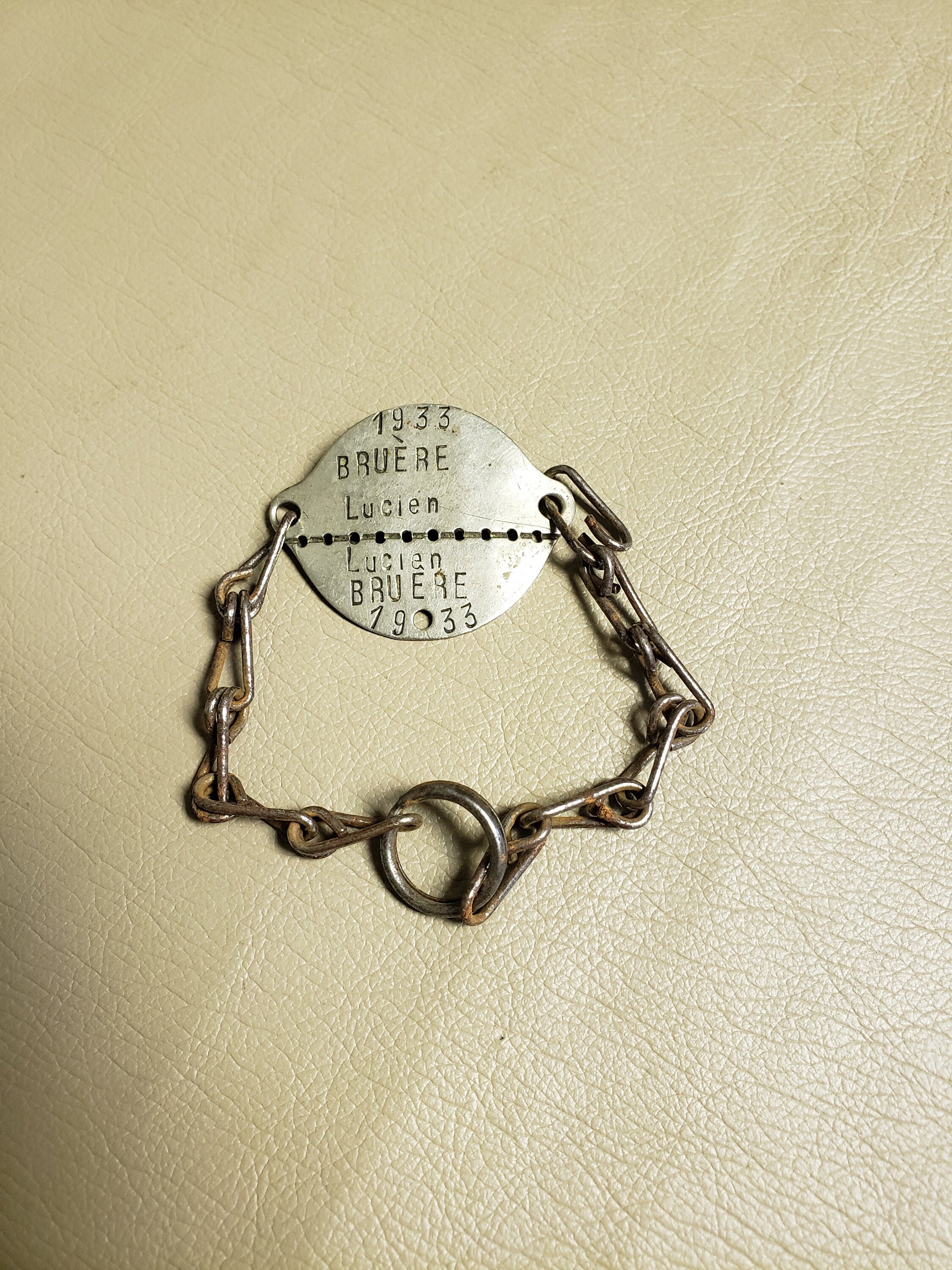 アクセサリー 1890's French Military Dog Tag Bracelet 1890's French Military Dog Tag Bracelet ドッグタグ ファッション