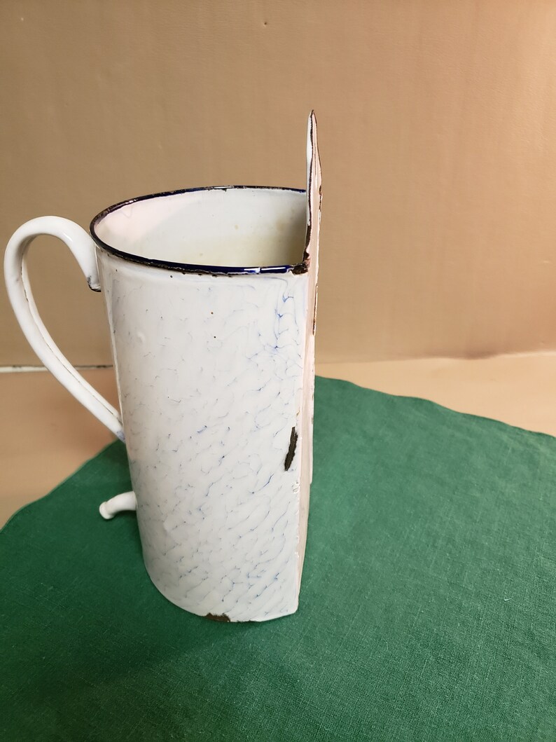 Antique French Blue & White Enamelware Irrigator Douche Etsy