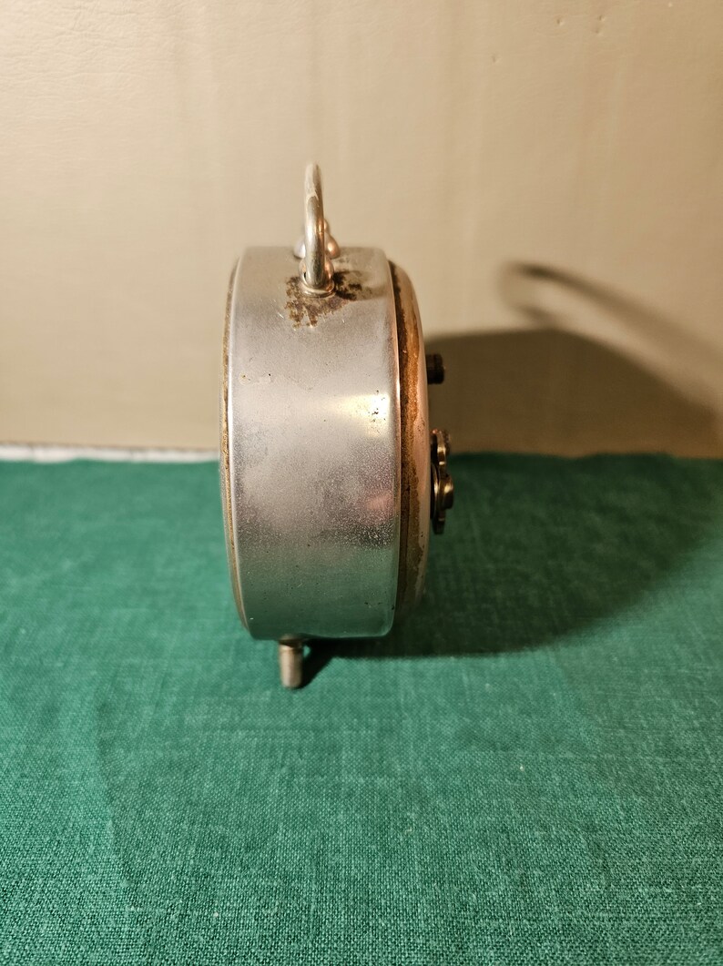 Vintage Melux German Alarm Clock-Running-Old Nickle Plated Clock image 7