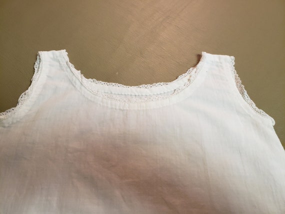 Vintage French Baby's Hand Sewn Cotton Slip or Dr… - image 3