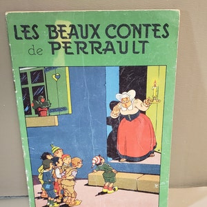 Libro infantil francés vintage-Les Beaux Contes de Perrault