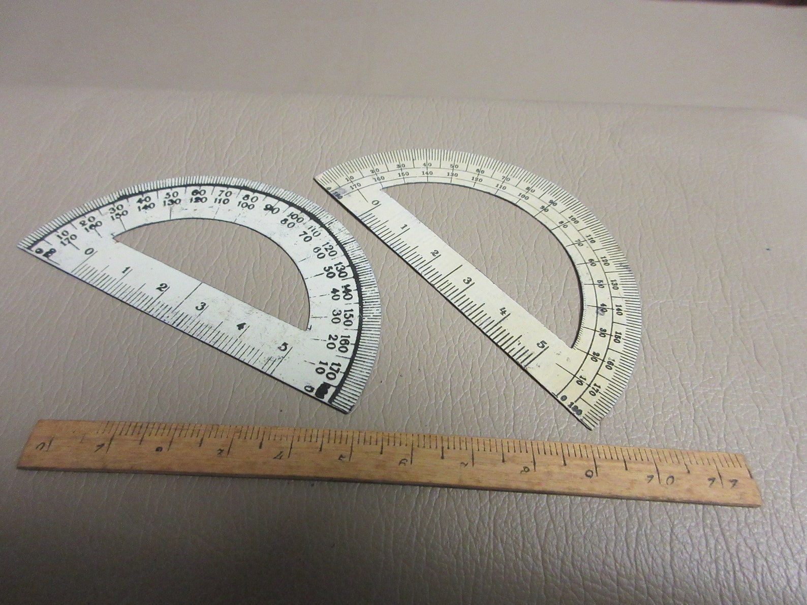 2 Vintage French Metal Protractors & 1 Small French Wood Etsy