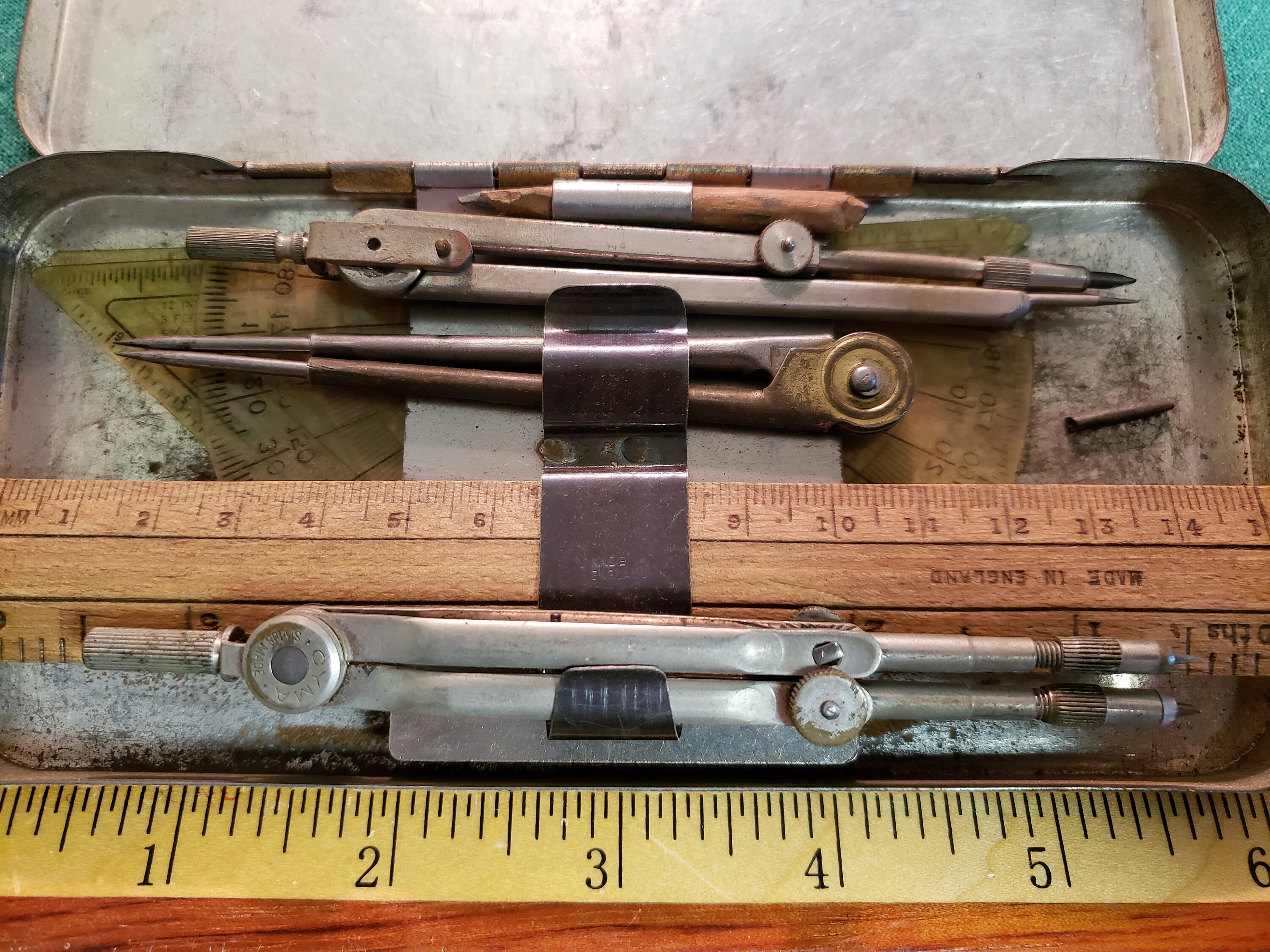 Forgotten Math Instruments Antique English Record Set of Math Instruments-complete! in Old ...