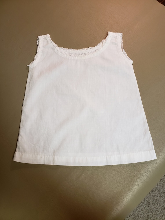 Vintage French Baby's Hand Sewn Cotton Slip or Dr… - image 8