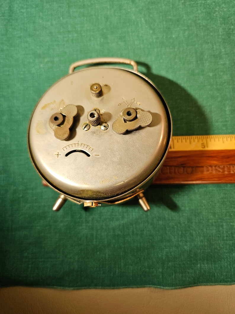 Vintage Melux German Alarm Clock-Running-Old Nickle Plated Clock image 3