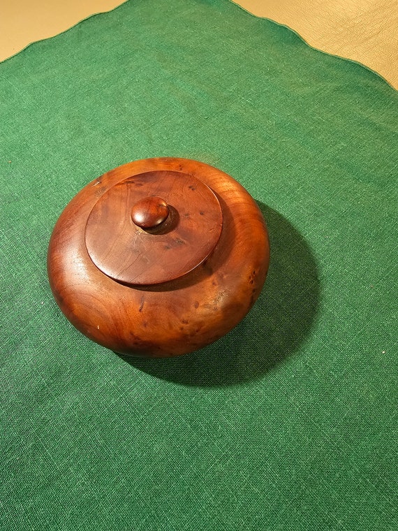 Antique French Hand Turned Wooden Keepsake Trinket