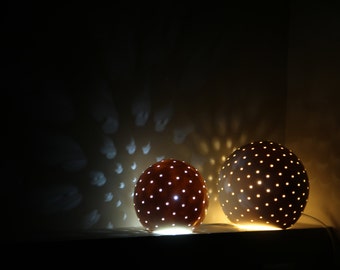 Porcelain lamp in the shape of a small sphere