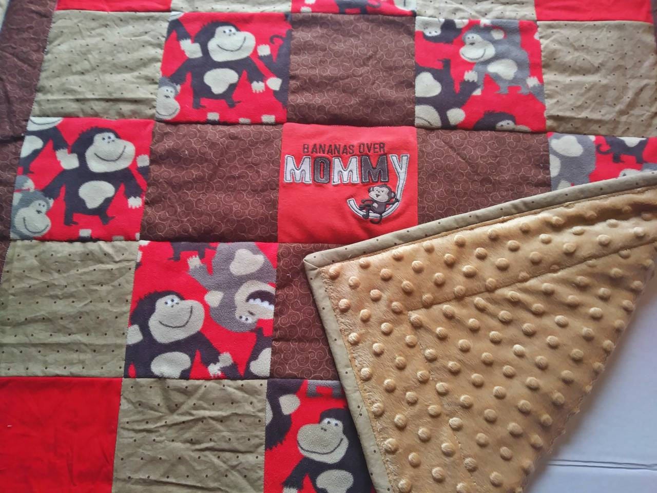 Monkey Minky Blanket Monkey Boy Baby Shower Monkey Baby Etsy