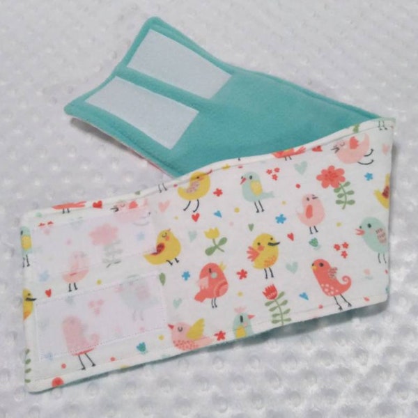 Cute Birds Padded Protective G-Tube Belt for Baby or Toddler, Gtube Wrap,  Abdominal Binder for G Tube or GJ Tube, Feeding Tube Belly Band