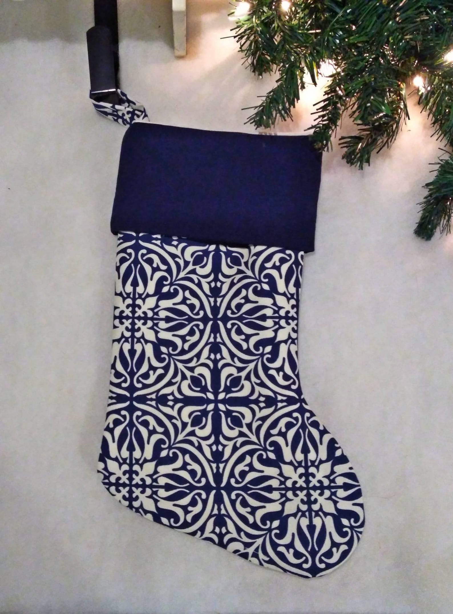 Navy Blue Christmas Stockings Custom Stockings With Name Etsy