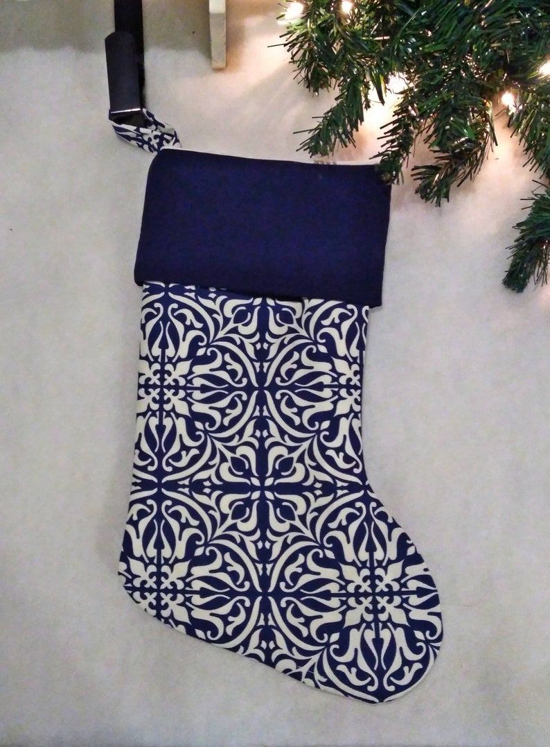 Navy Blue Christmas Stockings Custom Stockings With Name - Etsy