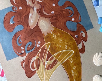 Mosterd originele MerMay-markeringsillustratie