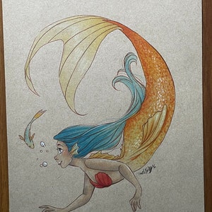 Tropical Mermaid Original Illustration
