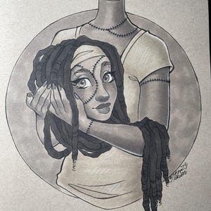 Cute Zombie Girl Original Illustration