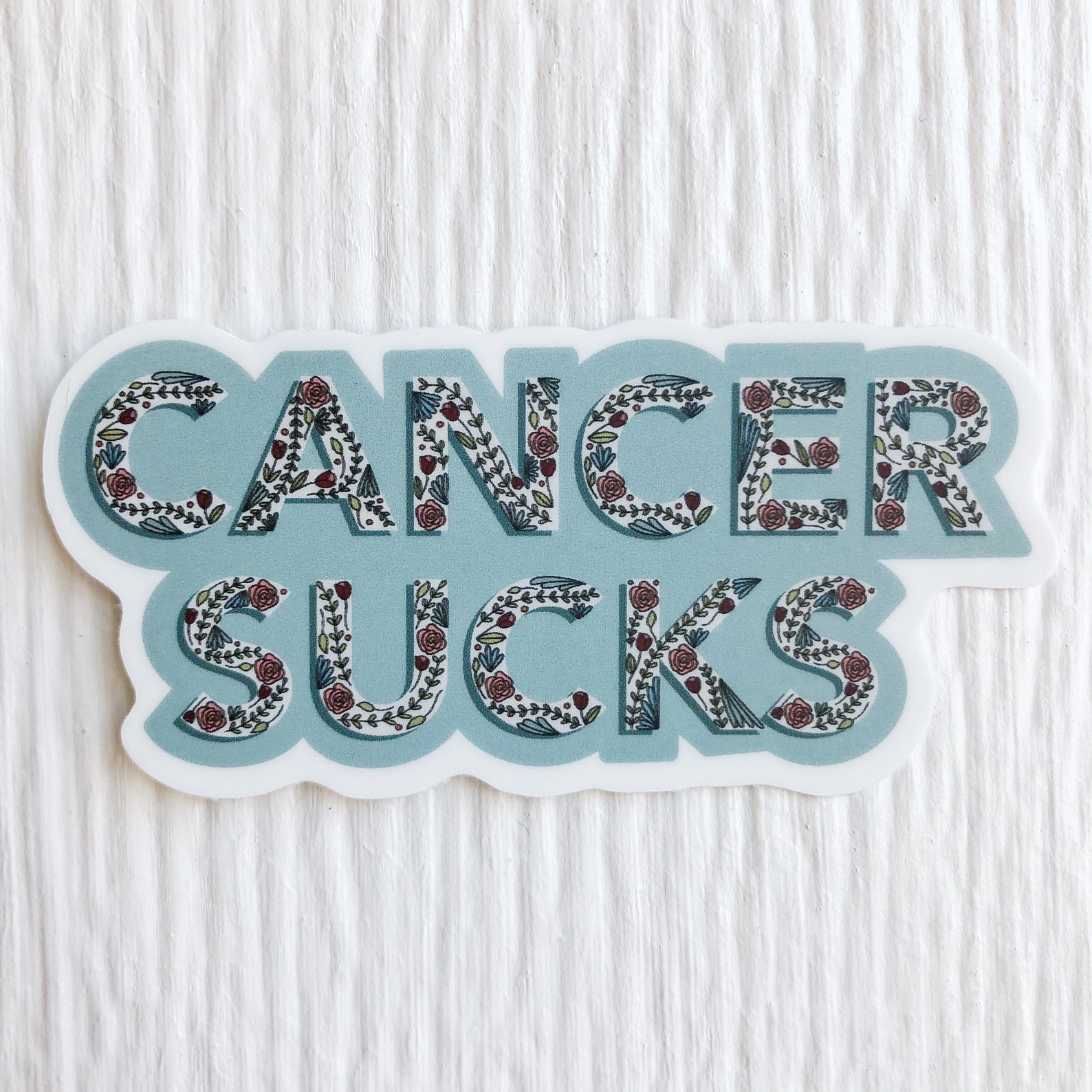 Cancer Sucks Sticker Floral Vinyl Decal for Encouragement - Etsy