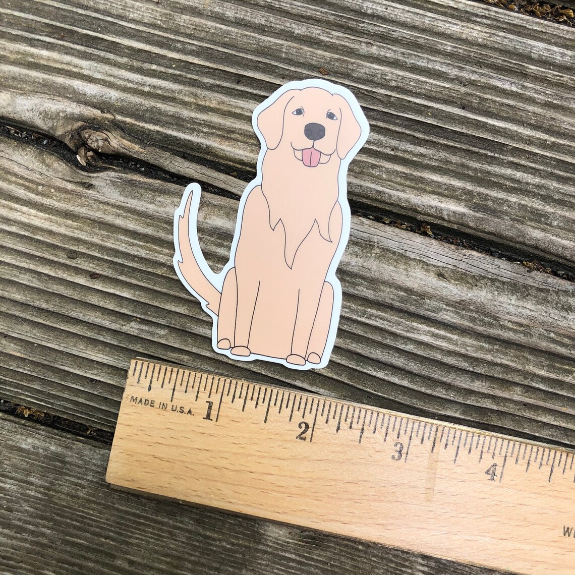 Golden Retriever Sticker Adorable Vinyl Decal Etsy