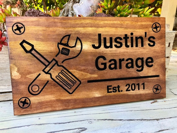 Workshop, Wood Shop, Garage Sign Rustic Vintage Style Sign Man Cave Signs  Custom Wood Sign Gifts for Men Custom Sign 