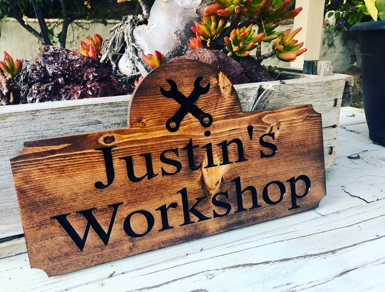 Wood Shop Garage Sign Rustic Vintage Style Sign Etsy
